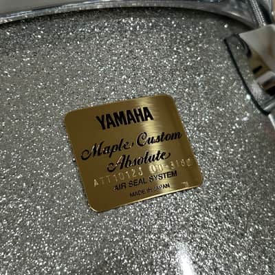 Yamaha 12x8 Maple Custom Absolute Mounted Tom Drum Silver Sparkle Made In Japan image 7