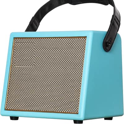Acoustic Guitar Amplifier, 30 Watt Bluetooth Speaker Rechargeable Portable Acoustic Guitar Amp with Reverb Chorus Effect,3 Inputs (Blue) image 1