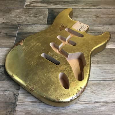 Made to Order - FRANCHIN Mercury guitar body Relic Aged METALLIC LEAF (Gold/Silver/Copper) Basswood Poplar Stratocaster-Strat-S-Style Made in Italy image 5