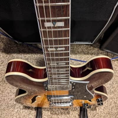 Firefly FF338PRO - ES-335 Style Semi-Hollow - Stainless Steel Frets Locking Tuners Cool Inlays Figured Top image 9