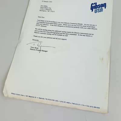Gibson Historic Dealer Binder 1992 image 2
