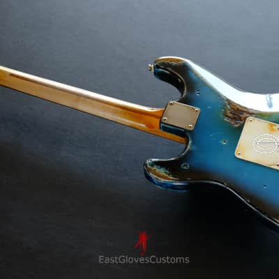 Fender Stratocaster Pelham Blue Heavy Aged Relic by East Gloves Customs image 13