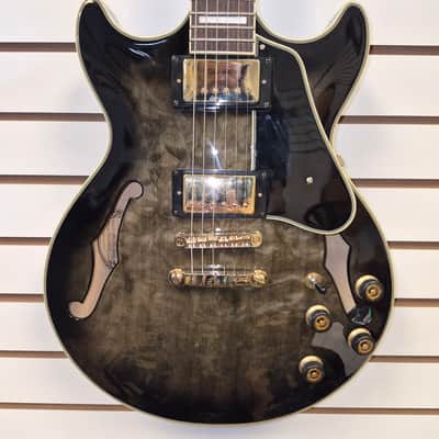 Ibanez AM93 TKS 5B-01 Trans Black Semi-Hollow Electric Guitar image 1