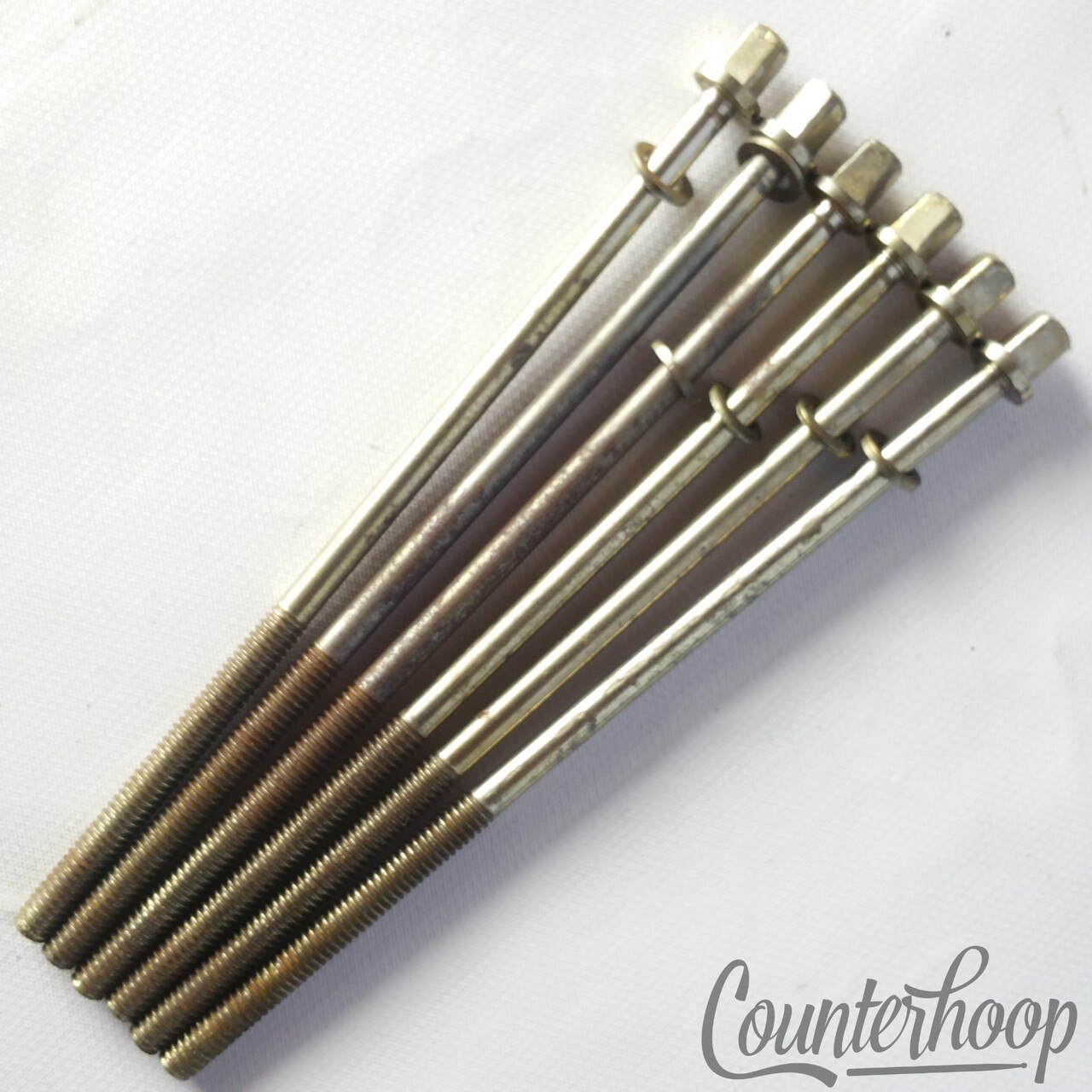 Leedy&Ludwig 6x Tension T-Rods 5 1/4"Snare Drum Tom Nickel Plating Vintage 40s* — main photograph