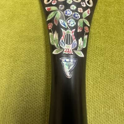Vintage German Inlayed Ebony 4/4 Violin Tailpiece 115mm Length image 1