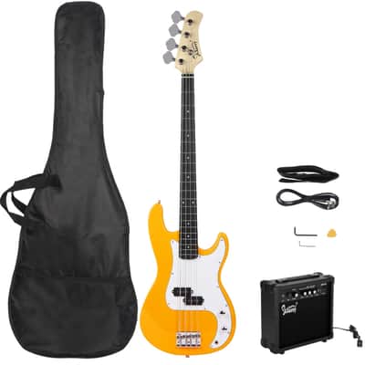 Glarry Yellow GP Electric Bass Guitar w/20W Amplifier image 1