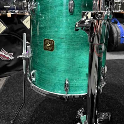 ~NEW!~ Gretsch USA Custom 4-Piece 10/12/16/22 Drum Kit Set in Caribbean Blue Gloss Lacquer with Square Badges image 4