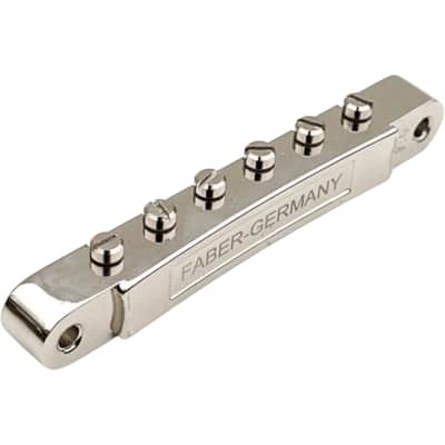 Faber ABRM-TG ABRM Bridge, Fits 4mm studs, Gloss Nickel, TITANIUM saddles image 3
