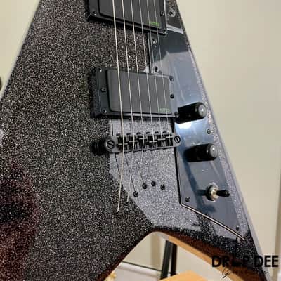 ESP LTD Kirk Hammett Signature KH-V Electric Guitar w/ Case - Black Sparkle image 7