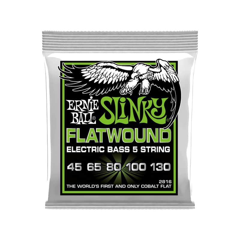 Ernie Ball Regular Slinky 5-String Flatwound Electric Bass Strings, 45-130 Gauge image 1