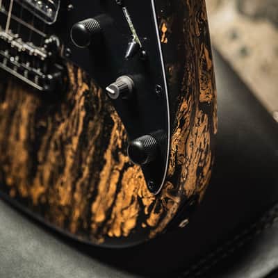 James Tyler USA Studio Elite HD-Black Gold Shmear Semi-Gloss SSH w/Rosewood FB, Faux Matching Headstock, Black HW, Midboost & Bypass Button image 3
