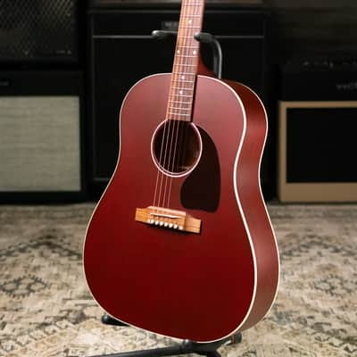 Gibson J-45 Special Dreadnought Acoustic/Electric Guitar - Satin Wine Red with Gig Bag image 13