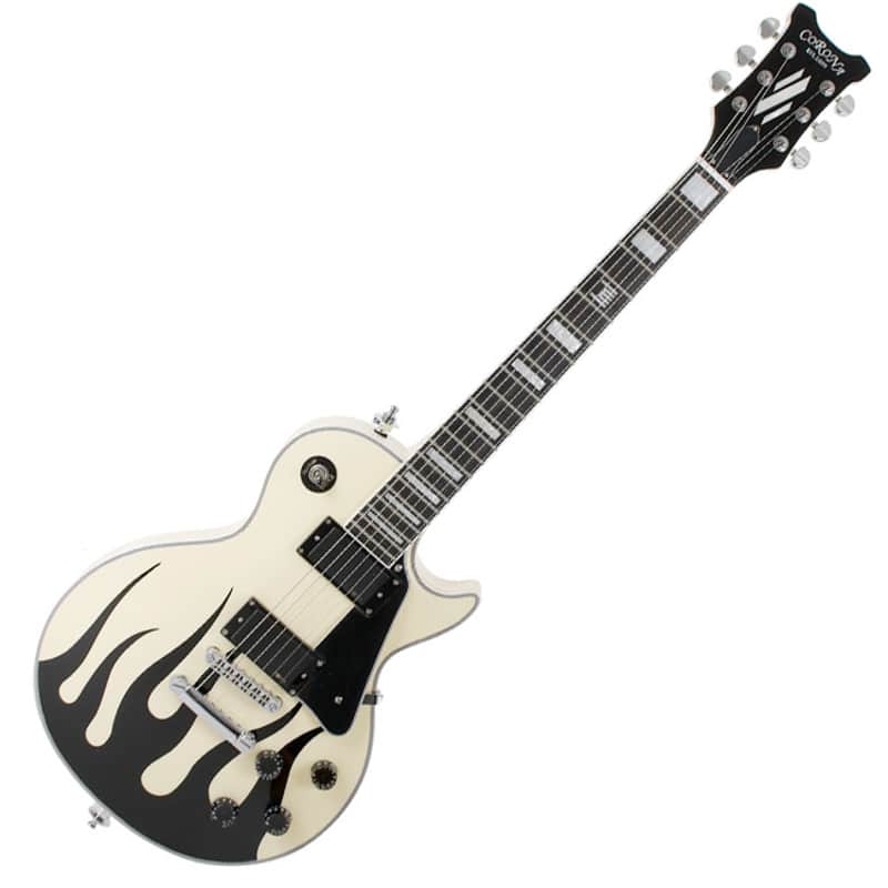 Corona CHB-2000 Harry Big Button Vintage White Strap Lock Electric Guitar image 1