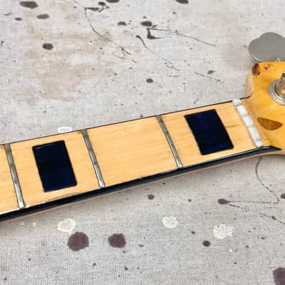 1970's Fender Jazz Bass Neck & Tuners Maple with Black Block Vintage ~1971-1974 image 4