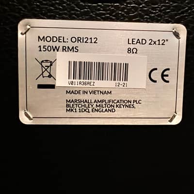 Marshall Origin ORI212 150-Watt 2x12" Guitar Speaker Cabinet 2018 - Present - Black image 5