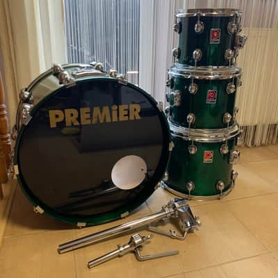 Premier Genista 90s 22,10,12,14 TerraVerdi green drumkit image 1