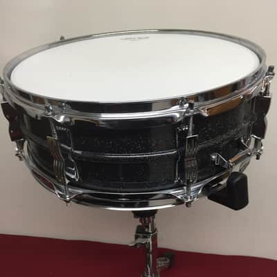 Ludwig LM404 Acrolite 5x14" 8-Lug Aluminum Snare Drum with Black/White Badge 1994 - 2012 - Black Galaxy Mint! image 5