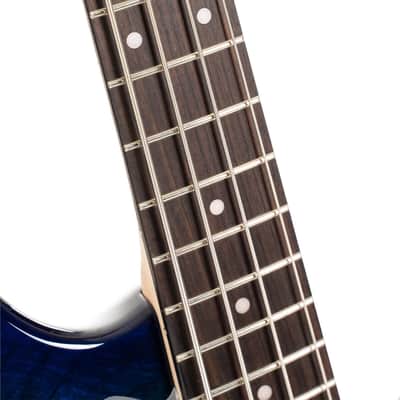 Cort GBFUSION4BB GB-Fusion 4 Solid Alder Body Spalted Maple Top Hard Maple C Shape Neck 4-String Electric Bass Guitar image 10