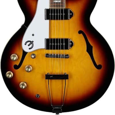 Epiphone Casino Archtop Hollowbody Left-Handed Electric Guitar (with Gig Bag), Vintage Sunburst image 2