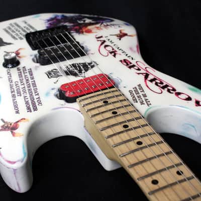 Custom Painted And Upgraded Dean Custom Zone Guitar - Aged and Worn With Graphics And Reverse Headstock image 15