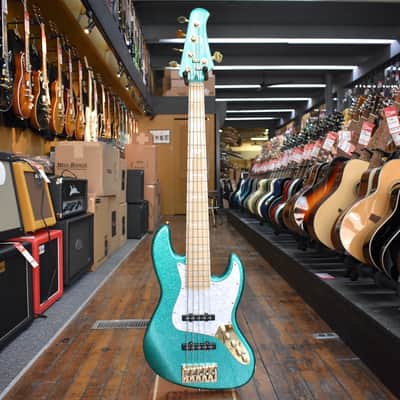 Swing Jazz Deluxe 5 5-String Bass Metallic Teal Green w/Padded Gig Bag image 4