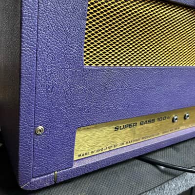 Marshall Super Bass 100 Full Stack 1970 Un-Modified- Royal Purple Tolex Cane Front image 9