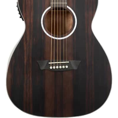 Washburn Deep Forest Folk Acoustic/Electric Guitar. Striped Ebony, New, Free Shipping  DFEFE-U image 9