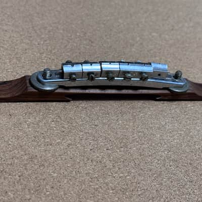 Vintage 1960s Guild/Hagstrom Brazilian Rosewood Floating Bridge with Original Adjustable Saddle – Removed from a 1964 Guild Starfire III image 4