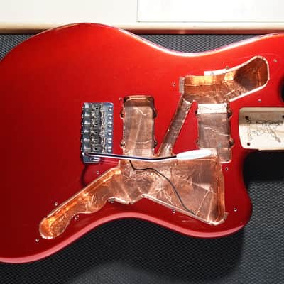 Warmoth Jazzmaster Swamp Ash Body w/ Vintage Strat Tremolo 2010s - Candy Apple Red image 2