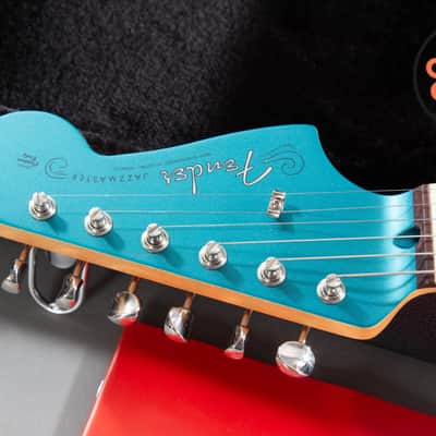 2025 Fender Japan MIJ FSR Hybrid II Jazzmaster Satin Ocean Turquoise Metallic Matching Headstock image 3