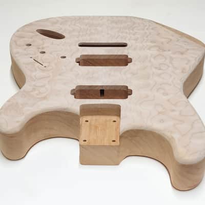 Shepard Custom Guitars Custom Stratocaster Body Semi-hollow Backroute F Hole Optional Quilted Maple Top On 1pc Mahogany 2026 - Unfinished image 7