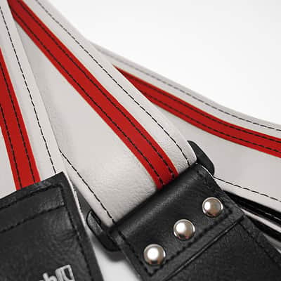 Couch White With Red Racer X Guitar Strap image 2