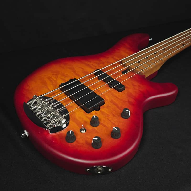 Lakland Skyline 55-02 Deluxe Satin Cherry Burst 5-String Bass image 1