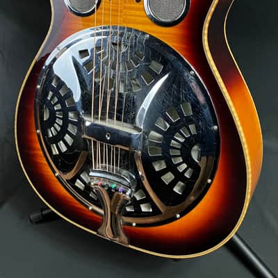 Tyler Mountain Square Neck Resonator Guitar Flamed Vintage Sunburst Finish image 4