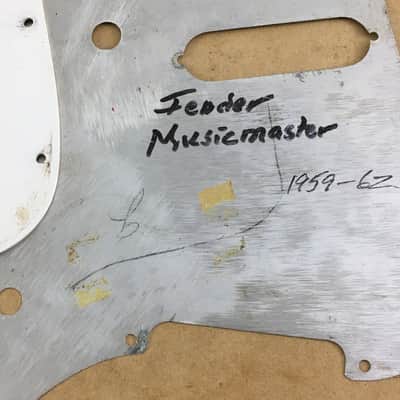 Vintage 1959 Pre-CBS Fender Musicmaster Pickguard Metal Shield Added Toggle Hole No Cracks image 13