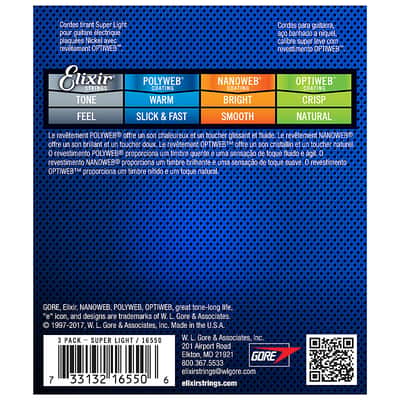 Elixir OPTIWEB Nickel Electric BONUS — 3-Pack 16550 Super Light 9-42 (19002) image 6