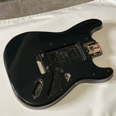 1990 USA Fender American Stratocaster Black Guitar Body 2 Post Tremolo Ready image 5