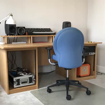 Recording Studio Furniture Desk PD2V Oak w/ 3U Shelf & 2 x 12U Cabinets image 1
