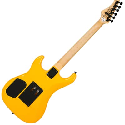 Kramer Pacer Vintage Steel Panther Satchel Signature Guitar Yellow Leopard image 2