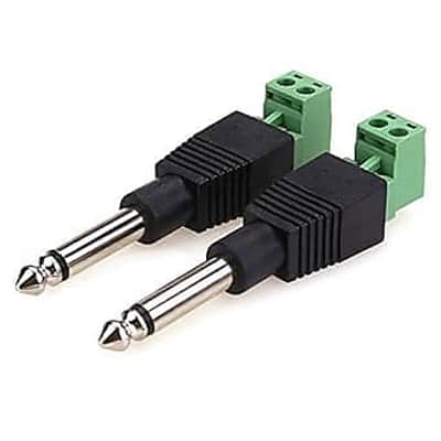 1/4 Inch Jack, 6.35mm Mono Male Plug for Guitar/Speaker/Microphone Cable That can be Solderless Screw - 2 Pack 1/4 Inch Jack, 6.35mm Mono Male Plug for Guitar/Speaker/Microphone Cable That can be Solderless Screw - 2 Pack image 1