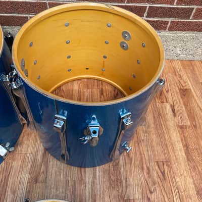 1970s Ludwig Mach 5 Pro Beat Drum Set Blue Sparkle 24/12/13/16 image 20