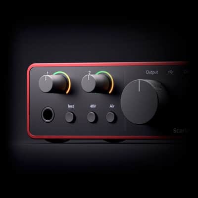 Focusrite Scarlett Solo 4th Gen USB-C Audio Interface Recording Bundle with StreamEye Cans50 Studio Headphones, BOOMARM1 Microphone Boom Arm, Gator RI-POPFILTER 6-Inch Pop Filter, and 10-Foot Balanced XLR Cable image 5