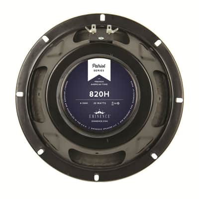 Eminence Patriot 820H 8" Guitar Speaker with Hemp Cone, 20 Watts at 4 Ohms,Black image 1