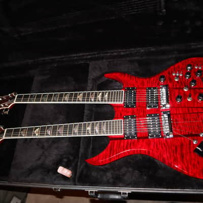 B.C. Rich Custom Shop Handmade Bich Doubleneck Guitar Trans Red image 15