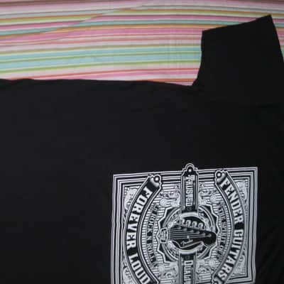 new (with Fender paper hang tag) A+ shape Fender Forever Loud Trusted Quality Black short sleeve T-Shirt, 100% Cotton, Size XXL (XX-Large), p/n: 9101310806 (NO packaging) image 13