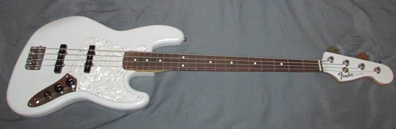 Fender Special Edition White Opal Jazz Bass Guitar & Gig Bag image 1