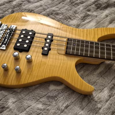 Rogue LX408 Pro - 8-String Double Course Bass - Active/Passive - 2010s - Natural / Yellow Flamed Maple - w/ Hardshell Case image 5