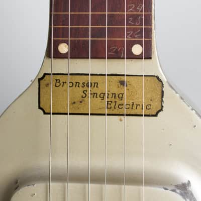 Bronson Singing Electric Lap Steel Electric Guitar, made by National-Dobro Corp. (1935), original black hard shell case. image 13