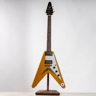 DO NOT USE Gibson 1958 Korina Flying V with White Pickguard, Natural | Demo image 3