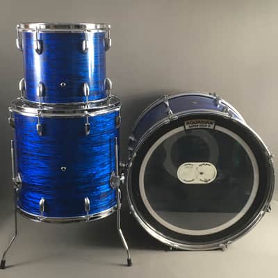 Vintage Custom 3-Piece Drum Set 1970s MIJ Pearl Bass Blue Oyster Pearl Rock Kit 12/16/22 Completely Restored in USA image 8